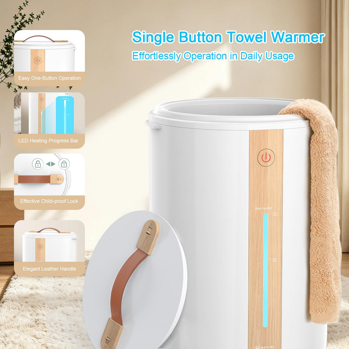 Keenray Towel Warmer - White/Wood