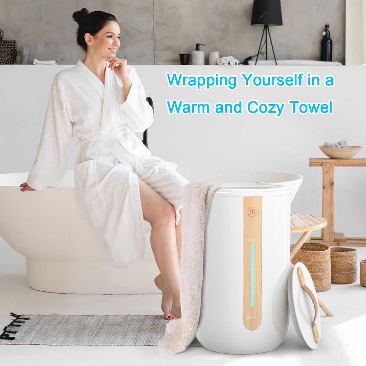 Keenray Towel Warmer - White/Wood