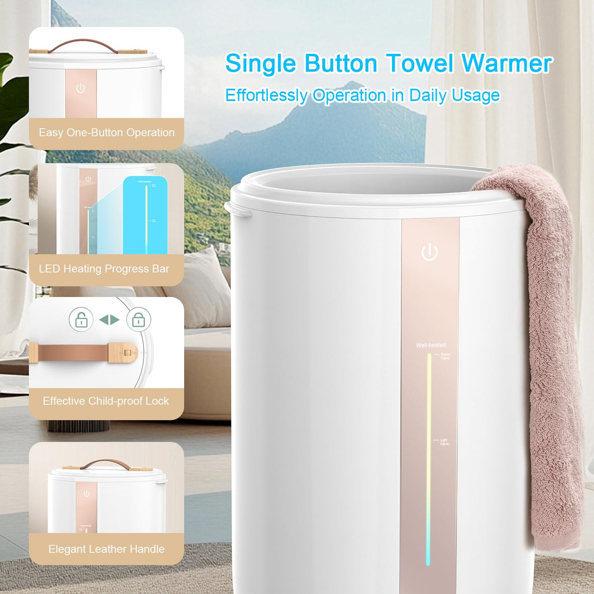 Keenray Towel Warmer - White/Champagne Gold